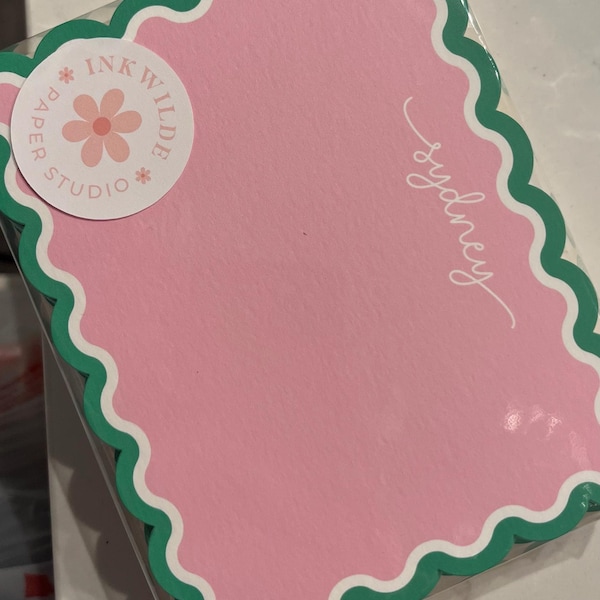 Scalloped Stationery Set - Personalized Note Cards With Envelopes ...