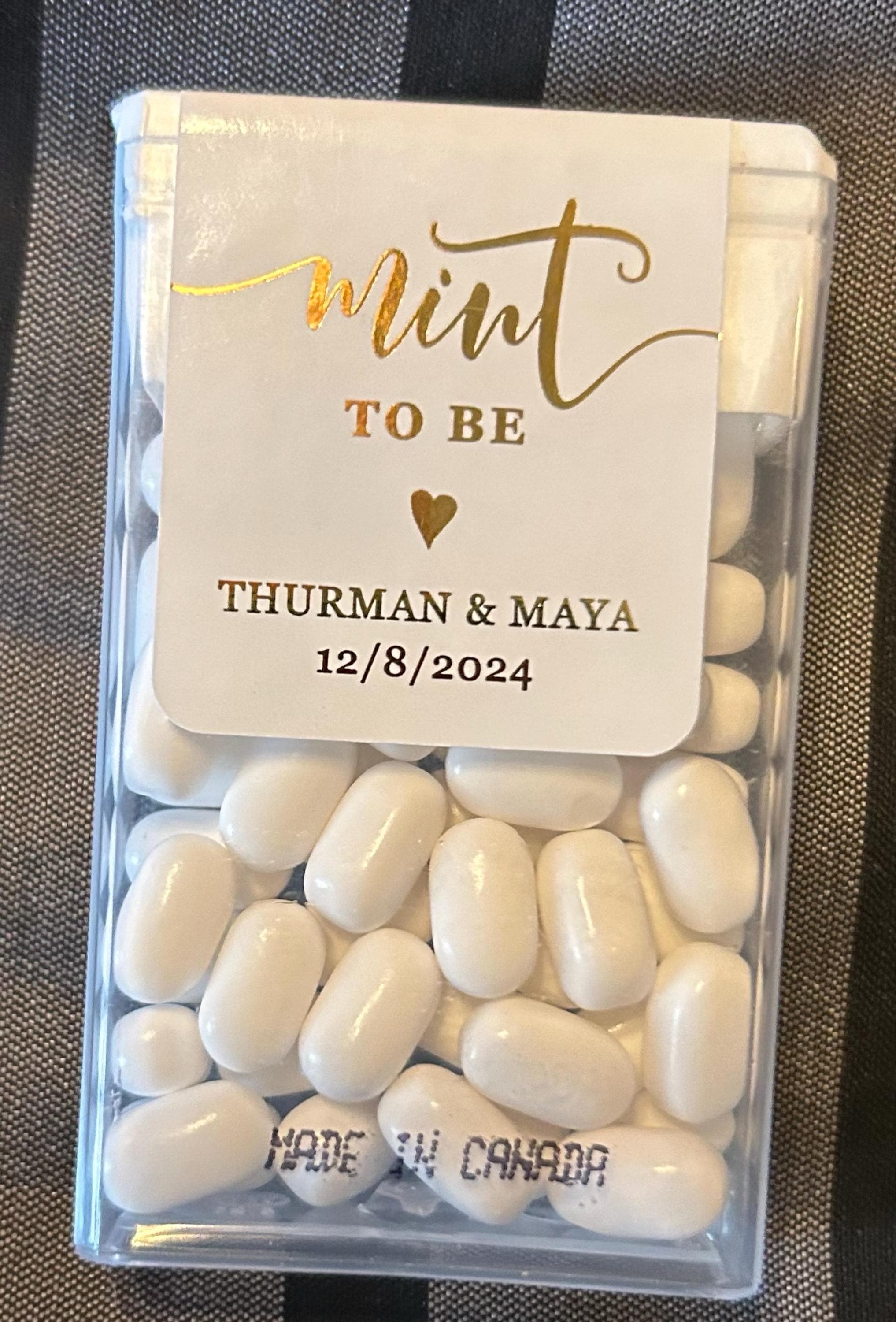 Gold Foil Personalized Mint to Be Wedding Favor Sticker, Custom Candy Label. Bridal Shower Gift with Silver / Rose Gold. MINTS NOT INCLUDED!