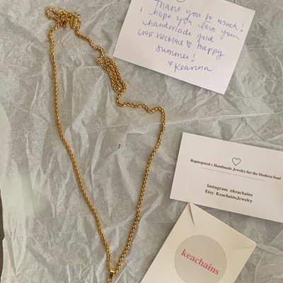 K Cross Heart Vintage Elastic Necklace