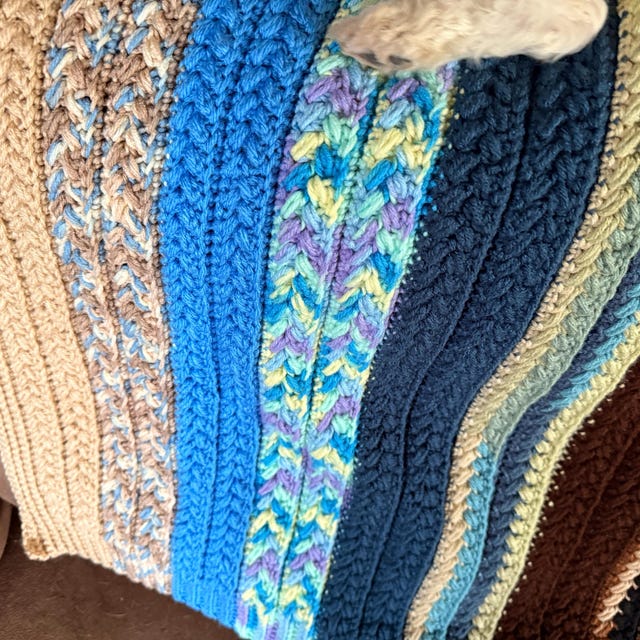 A customer's finished Braided Wheat Stitch Crochet Blanket PDF Pattern