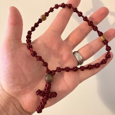 Burgundy Pearl and Silver 150 Knot Eastern Orthodox Prayer Row. Saint ...