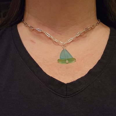 Moody Blue Turquoise Seaglass Necklace main image 0