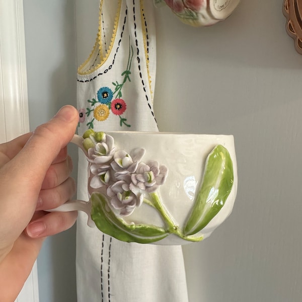 Bow Ceramic Mug Cute Ceramic Mug Handmade Ceramic Mug Girly Pop