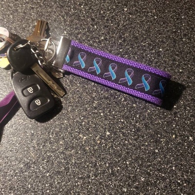 Thin Blue Line Police & Fire Keychain / Ribbon Keychain / - Etsy