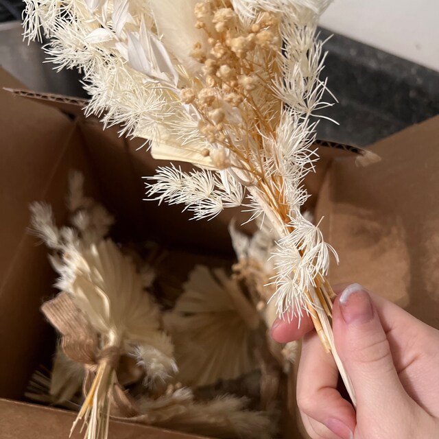 Donghome 120pcs 17"""" Bunny Tails Dried Flowers Brown Pampas Grass Natural Rabbit Tail Grass Dry Floral Arrangement For Boho Wedding Decor Ba~p114104590