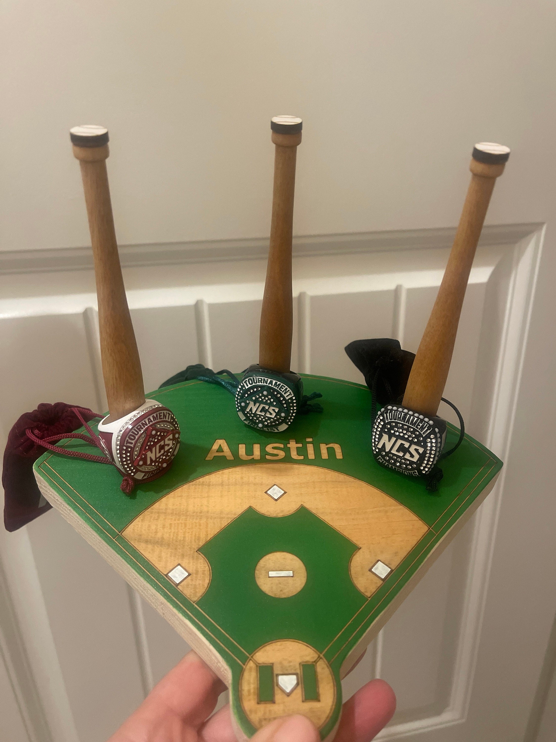 BASEBALL or SOFTBALL RING Holder + Tournament Ring Display + Championship Ring Rack + Customized Gift