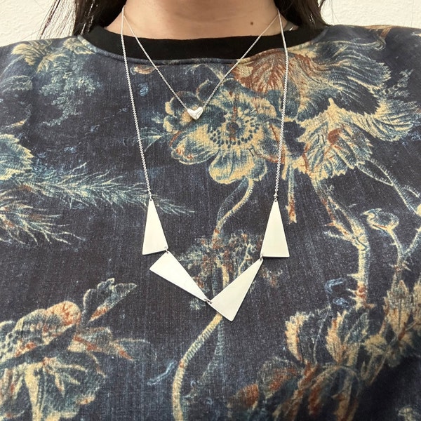 Geometric Triangle Arrow Sterling Silver Adjustable Ring, Minimalist ...