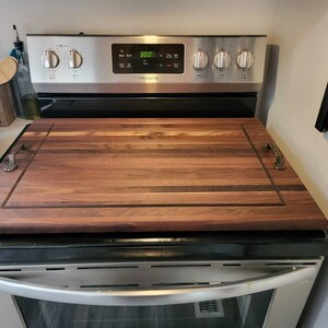 Walnut Stove Cover Cutting Board Food Safe Board Butter Included Campbells  Customs 