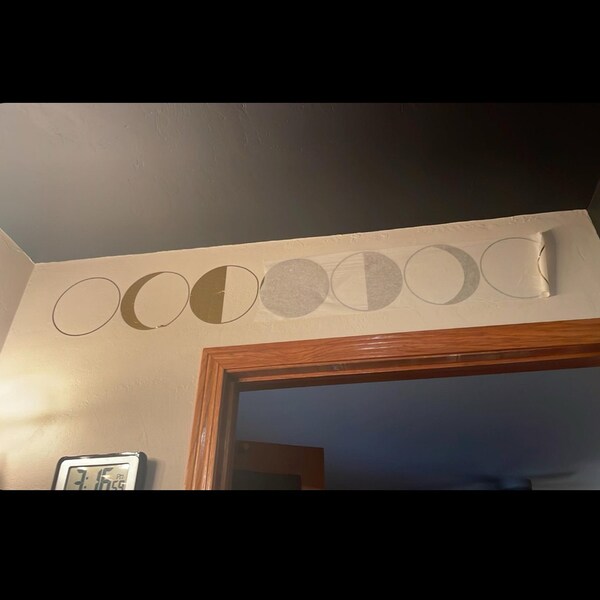 Moon Phases Wall Decal - Phases of the Moon Decor, Celestial Wall Art ...