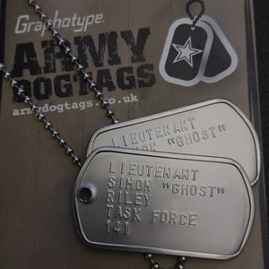 Simon 'ghost' Riley US Military Dog Tag Set 