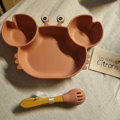 Coffret Repas Bébé 7 Pièces FUNYKICH - Assiette Et Bol Ventouse, Couverts Silicone, Bavoir - Sans BPA