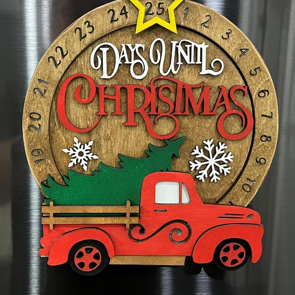 Days Until Christmas Countdown SVG Laser Cut Files: Tree Truck SVG ...