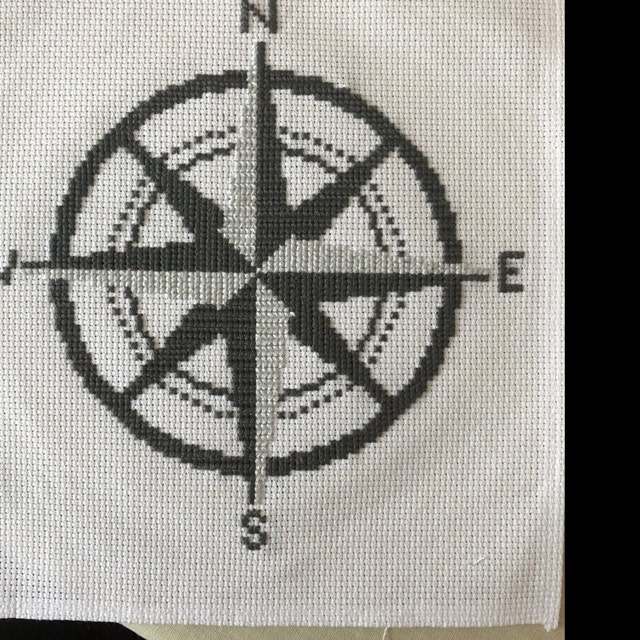 Compass Rose Cross Stitch Pattern Instant Download Simple 