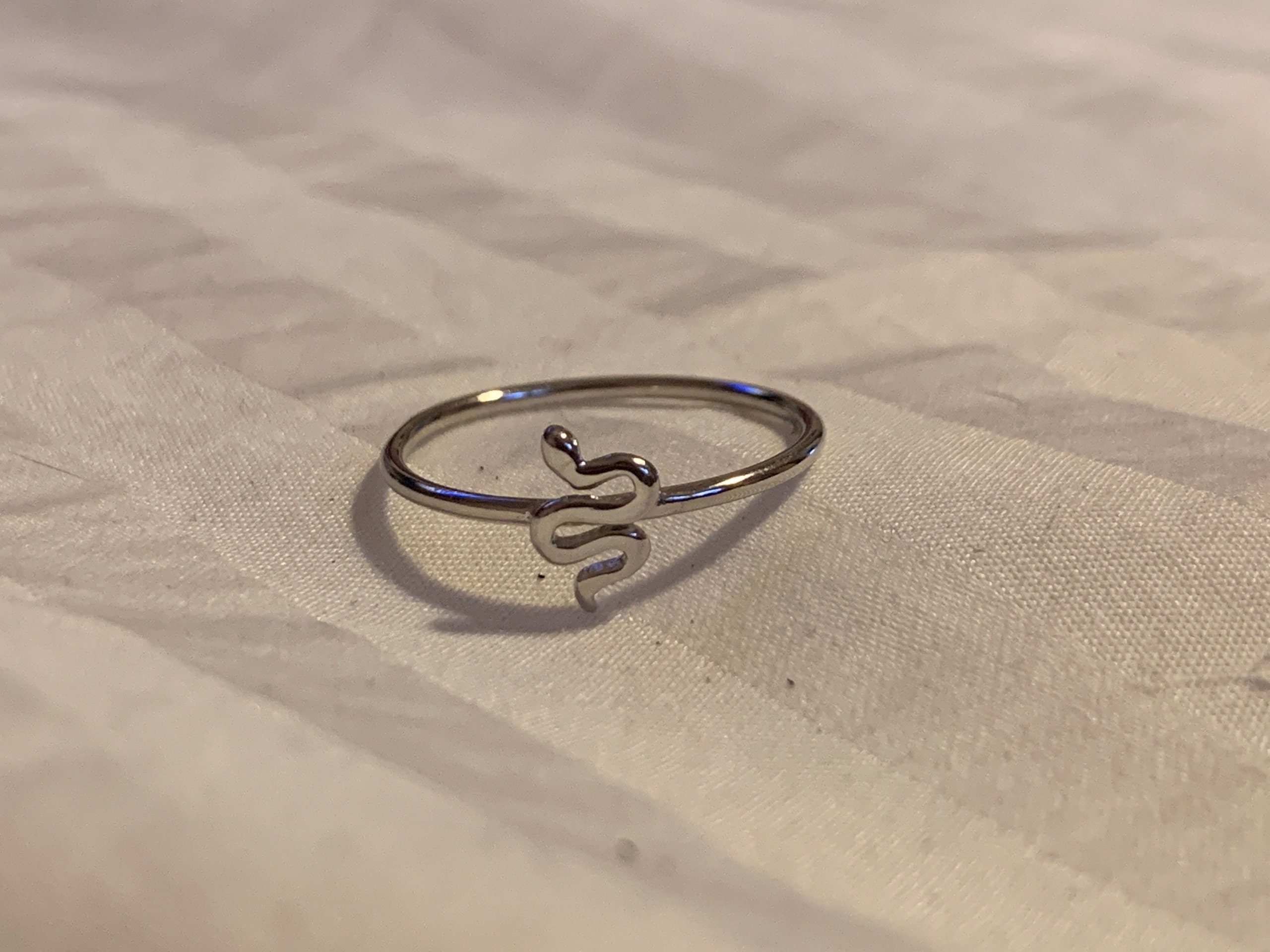 Sterling silver snake ring, stacking rings for women, boho ring, lucky ...