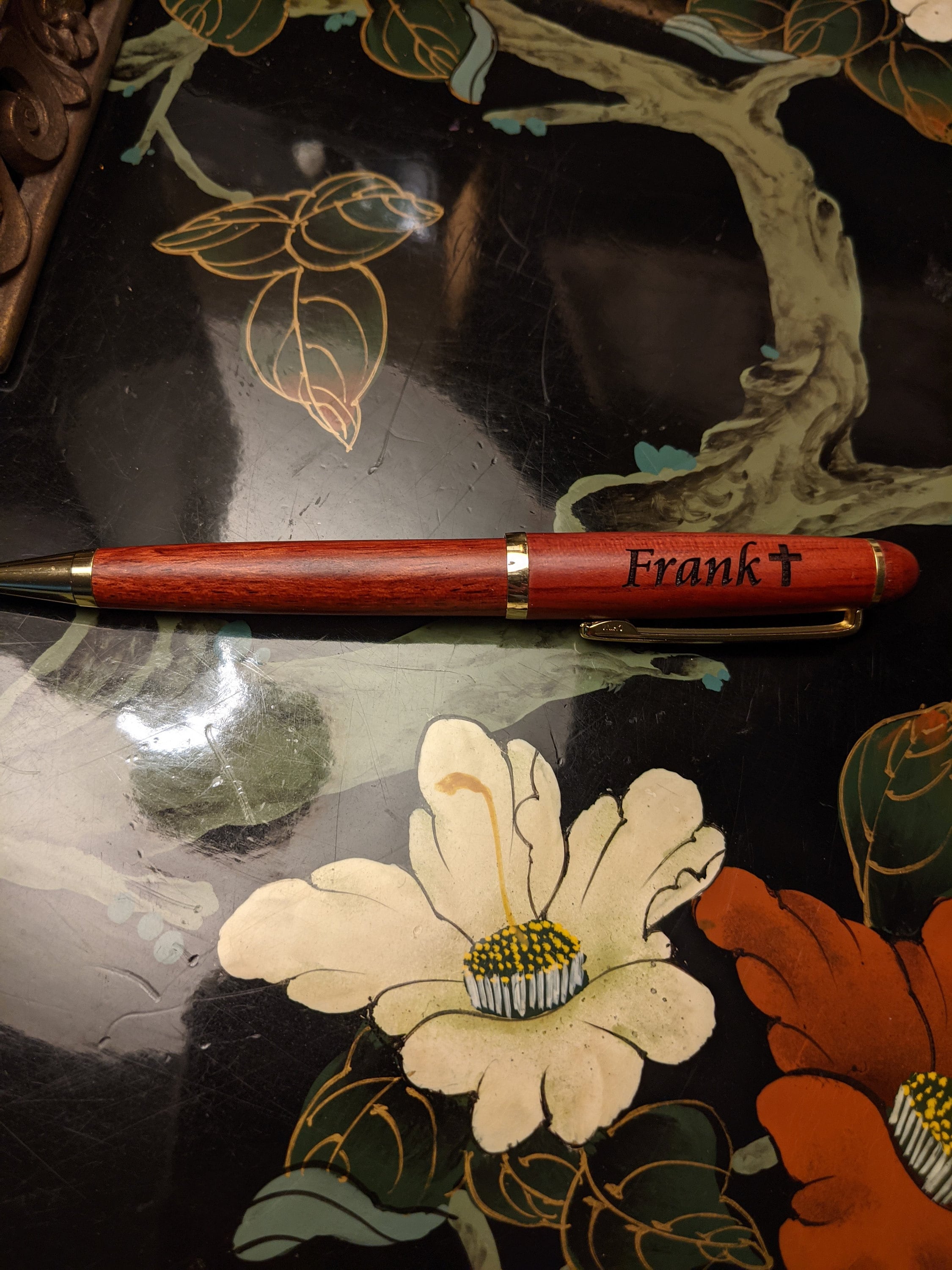 Christian Gifts for Men - Dad Christmas Gift from Daughter - Personalized Wooden Pen - Religious Gift for Him