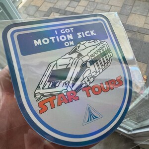 Star Tours Motion Sick Vinyl Sticker, Funny Star Wars Ride Decal