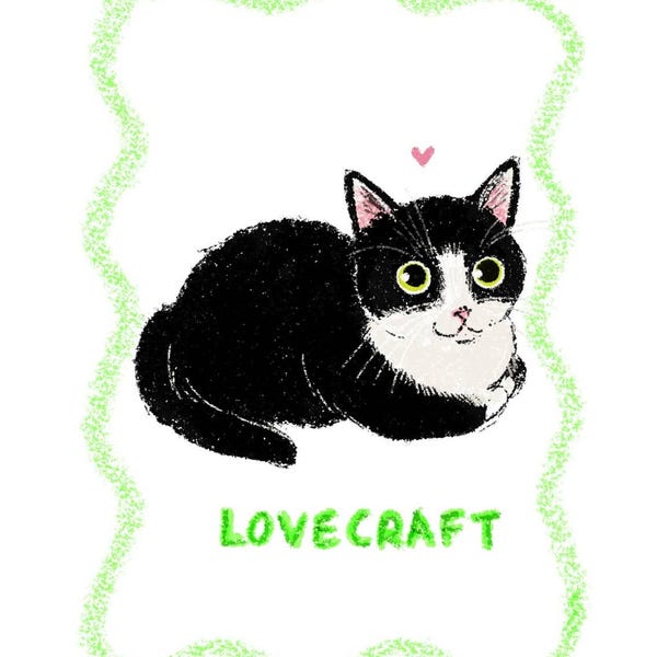 Custom Cat Portrait, Cute Cat Poster, Personalized Badly Drawn Pet Art ...