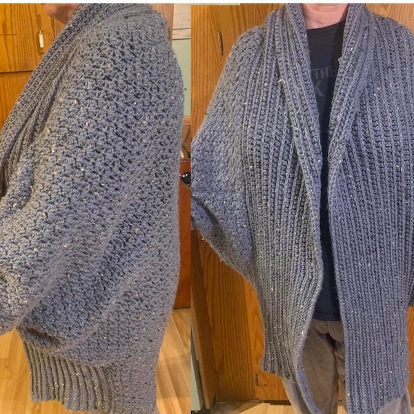Crochet Pattern / Beginner Cardigan From Rectangle / Easy Sweater ...