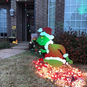 Digital Grinch Stealing Christmas Lights PDF Left and Right Facing ...