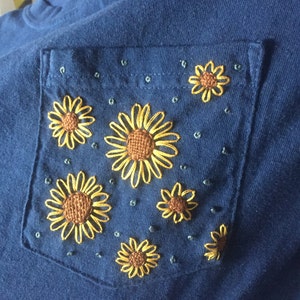 Bumblebees Hand-Embroidered Pocket Tee Shirt Unisex Short | Etsy