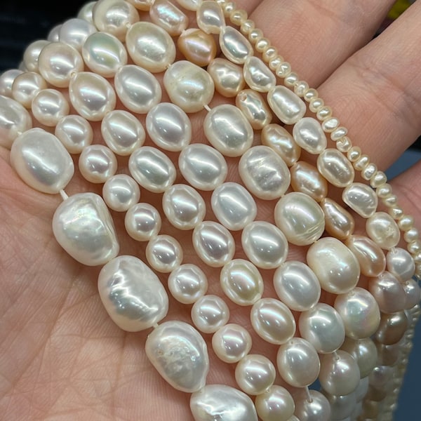 AAA High Quality Ivory White Baroque Freshwater Pearl 15