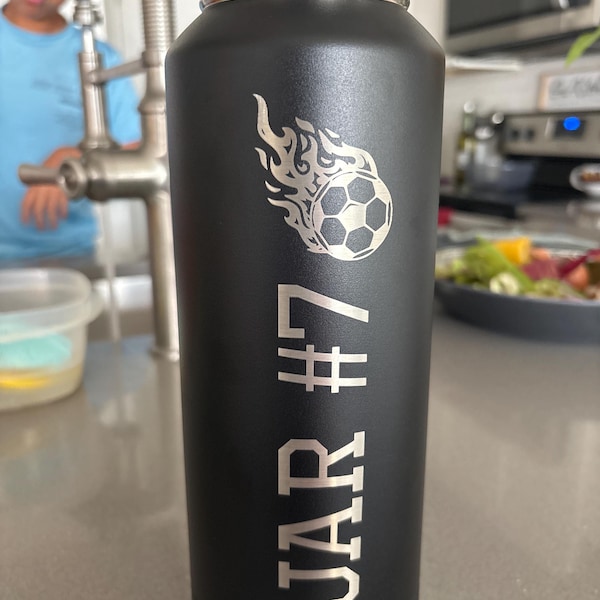 Personalized Soccer Water Bottle for Girls – Custom Name Kids Sports ...