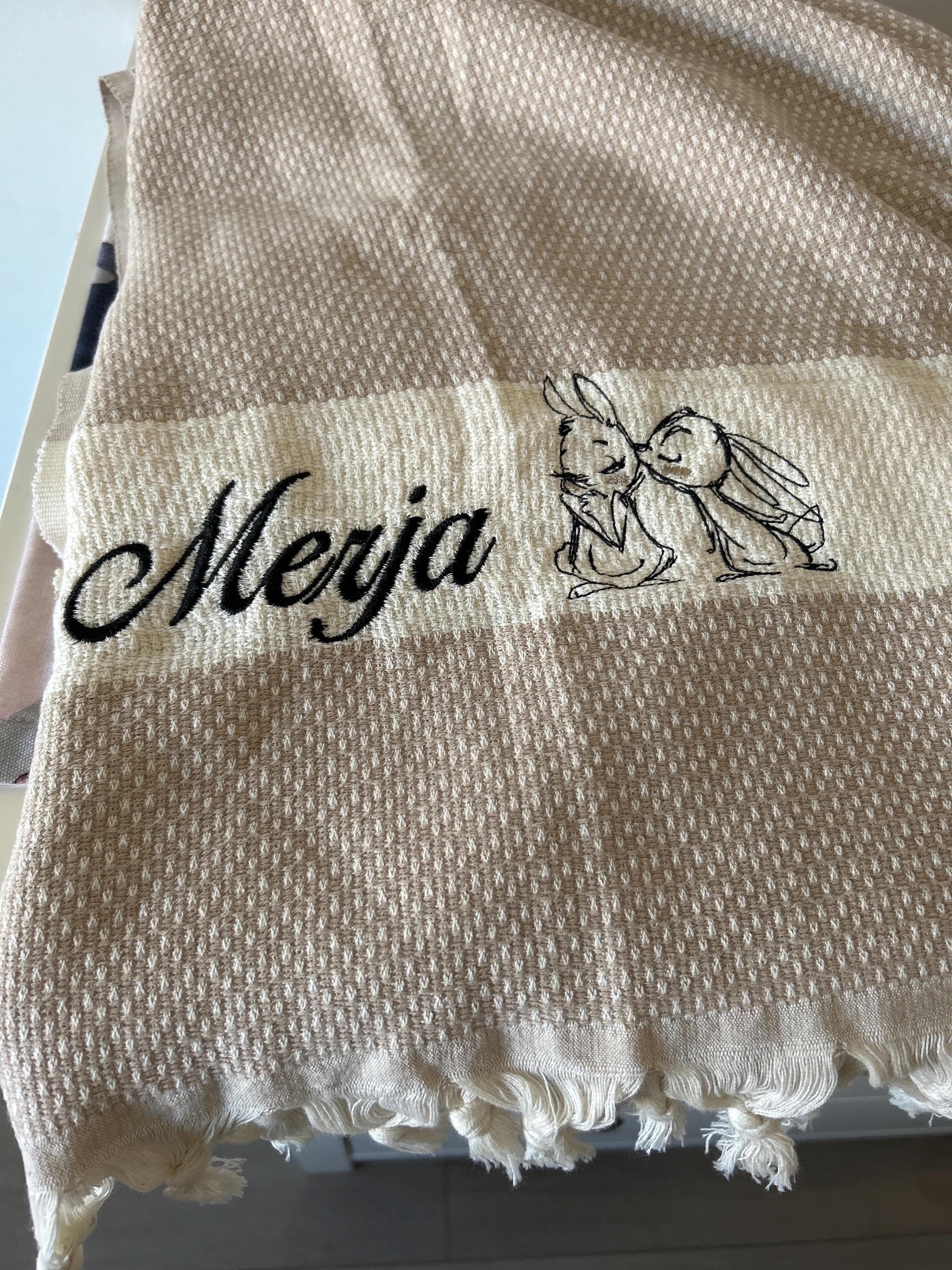 Personalized Custom Throw Blanket 100% Cotton, Second Anniversary Cotton Gift, Custom Unique Gift for Wife Her, Custom Wholesale Gift Bulk