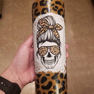 Download Leopard Mom Skull svg Messy bun skull svg Mom life SVG | Etsy