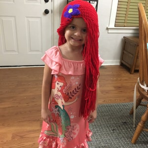 Ariel,ariel Little Mermaid Crochet Hat,ariel Hat,ariel Wig Hat,disney ...