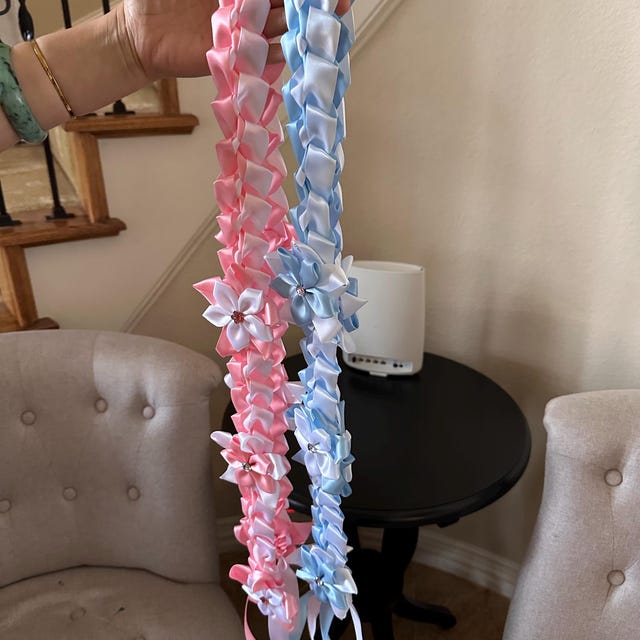 Graduation Lei in White and Light Blue - Etsy