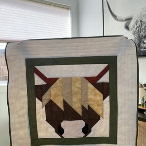 Highland Cow Quilt Block Pattern Animal PDF includes Instructions for 6 ...