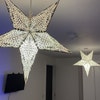 Light up white paper christmas star with led battery lights