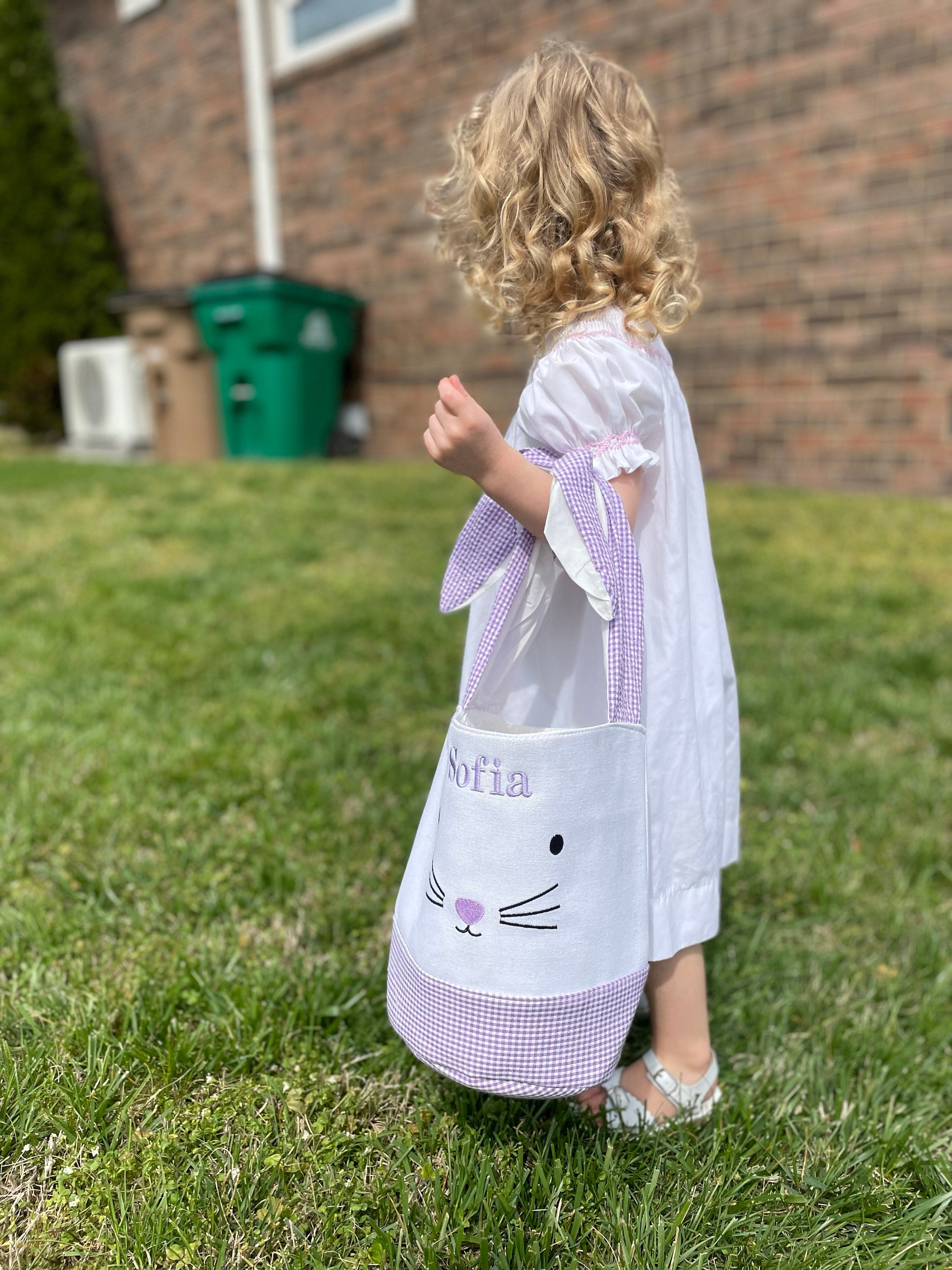 Easter basket, Personalized Easter Basket, monogram easter basket, girls basket, boys basket, girls easter basket, embroidered, Check, bag