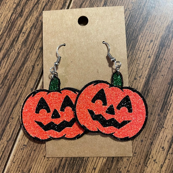 Leopard Print, Cheetah Print, Glitter Leopard Print Earrings, Animal