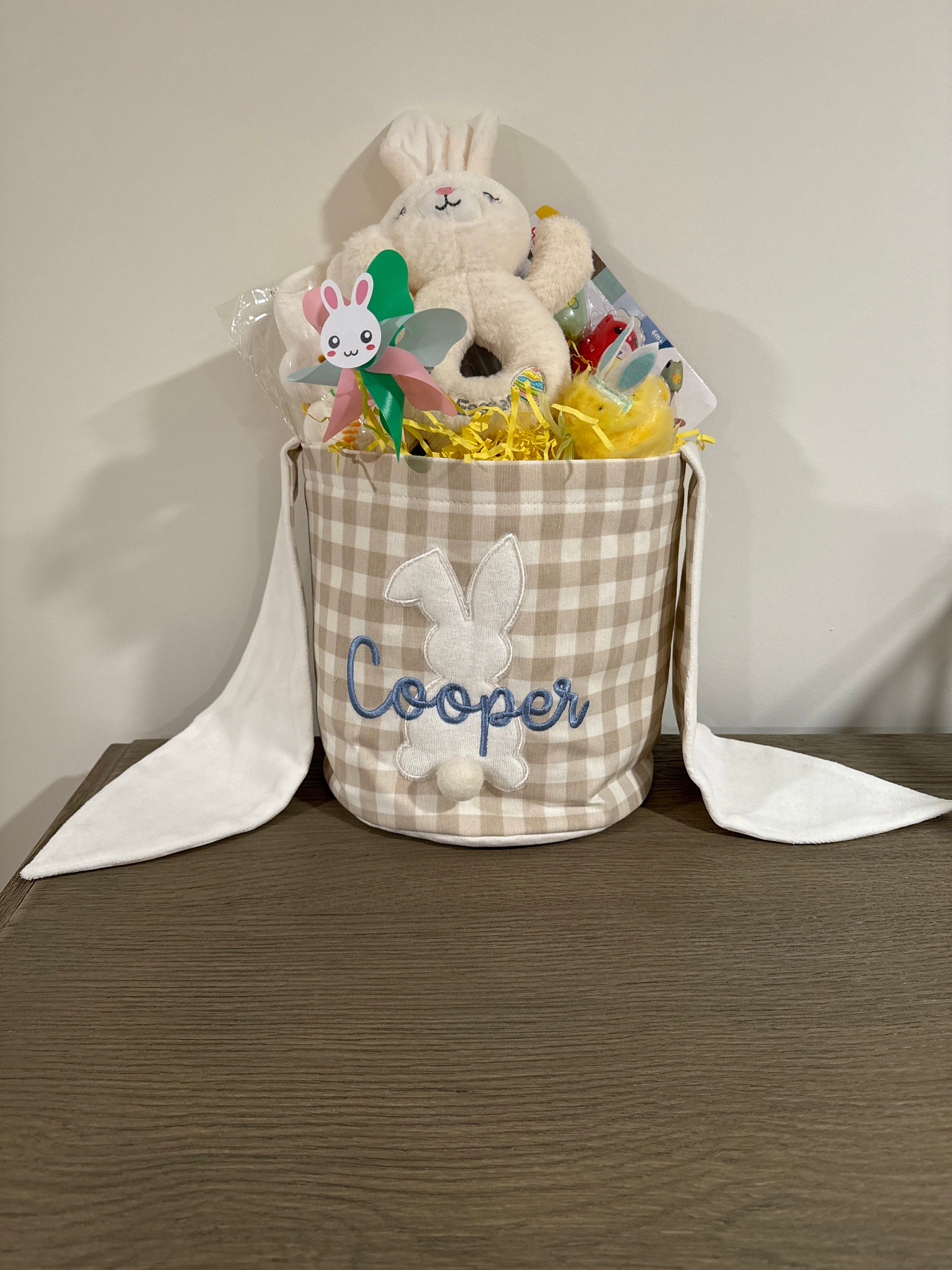 Personalized Easter Basket. Custom Embroidered Easter Bunny. Kids Easter Basket. Baby Girl And Boy Basket. Egg Basket For Easter Activities.