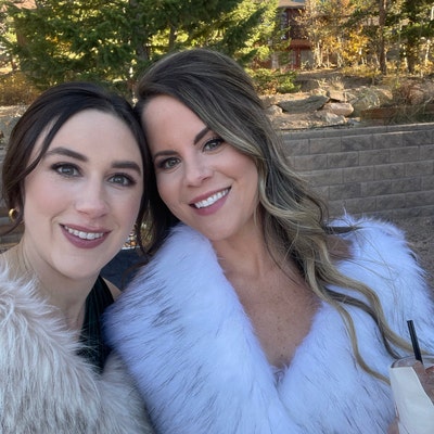 blush faux fur shawl
