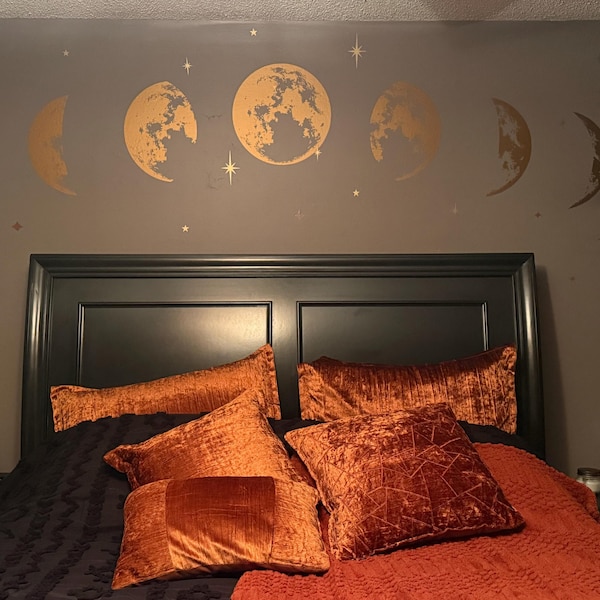 Moon Phases Wall Decal - Moon Phase Decor, Celestial Wall Art, Moon ...