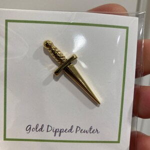 ゴールドダガーラペルピン - CC545G - シェイクスピア、中世、剣のピン