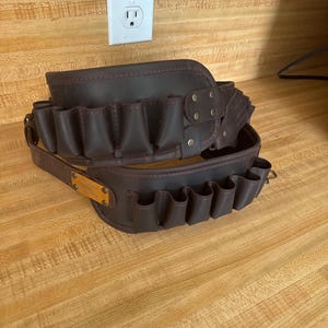 Cartouchière En Cuir Vintage – Pour 20 Cartouches, Ceinture Chasse, Collection