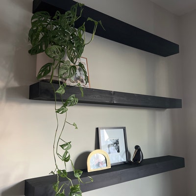 Floating Shelves, Floating Shelf, Black Floating Shelves, Wide Floating ...