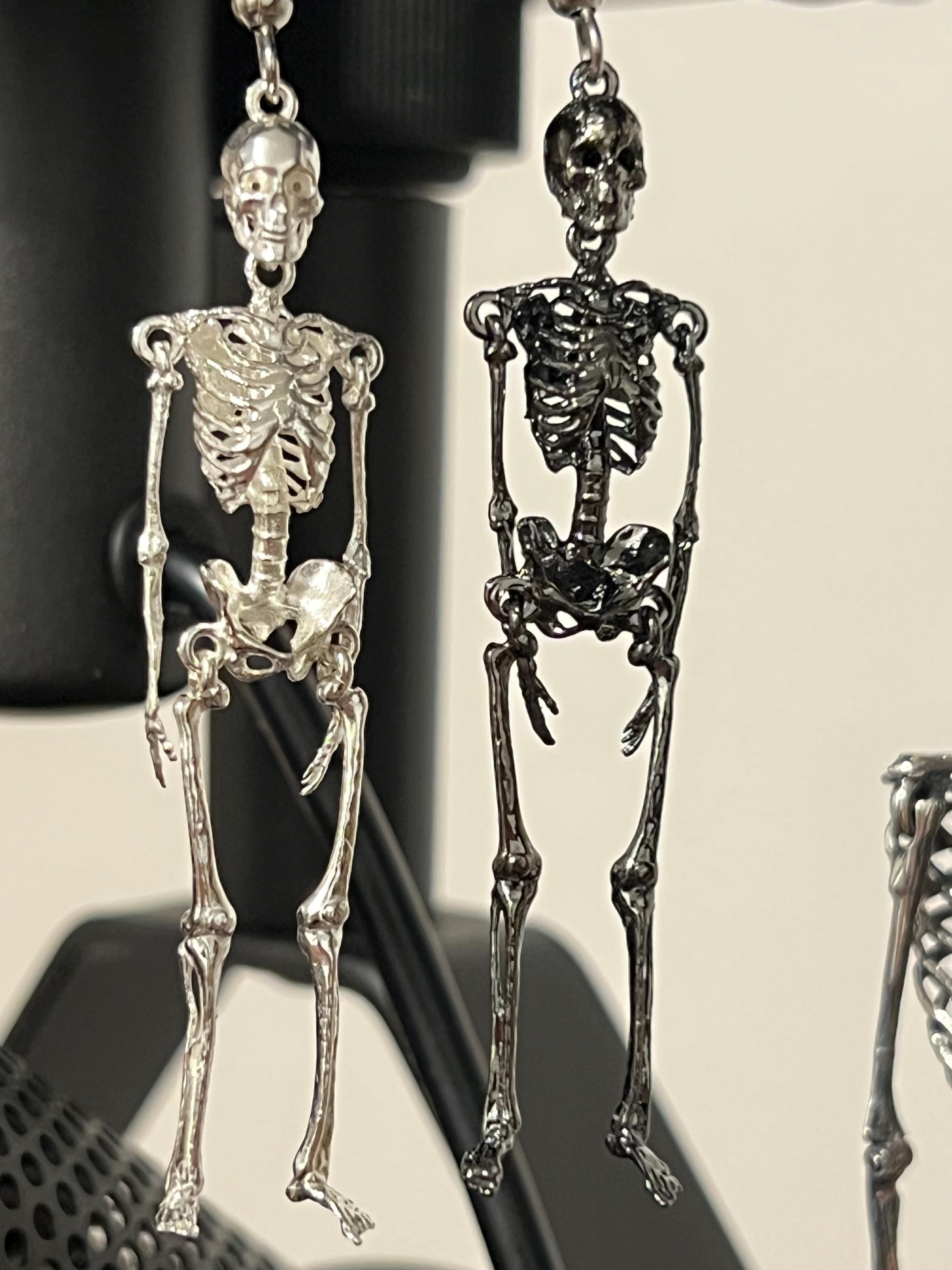 Movable Skeleton Bone Dangle Earrings