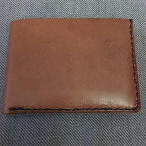 A Slim Kangaroo Leather Wallet With Under Pockets in Cognac. Mens Gift ...