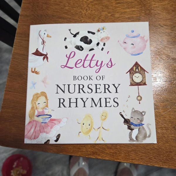 Personalized Nursery Rhymes Book, Custom Baby Name Storybook, Baby ...
