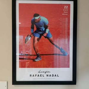 Rafael Nadal Poster, Tennis Poster, Tennis Wall Decor, Art