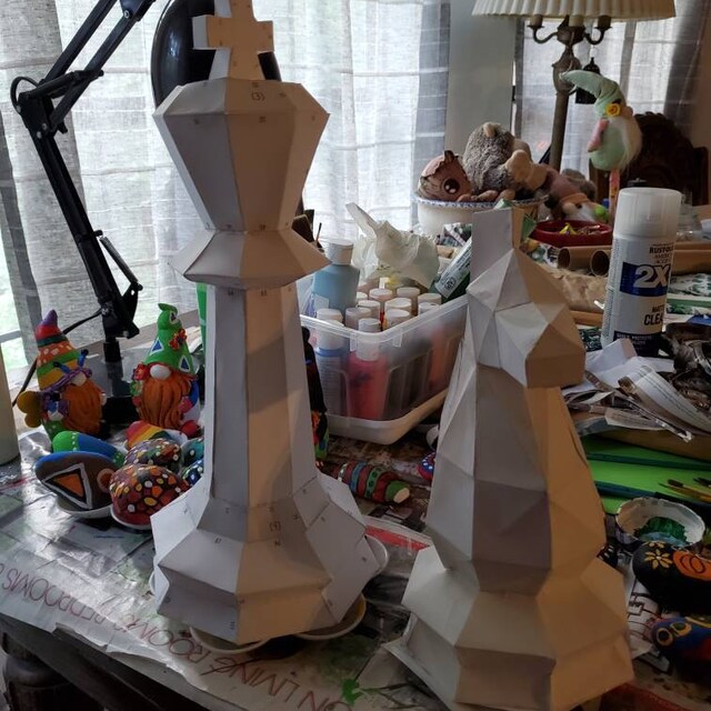 Giant Chess Piece - ROOK DIY Low Poly Paper Model Template, Paper Craf –