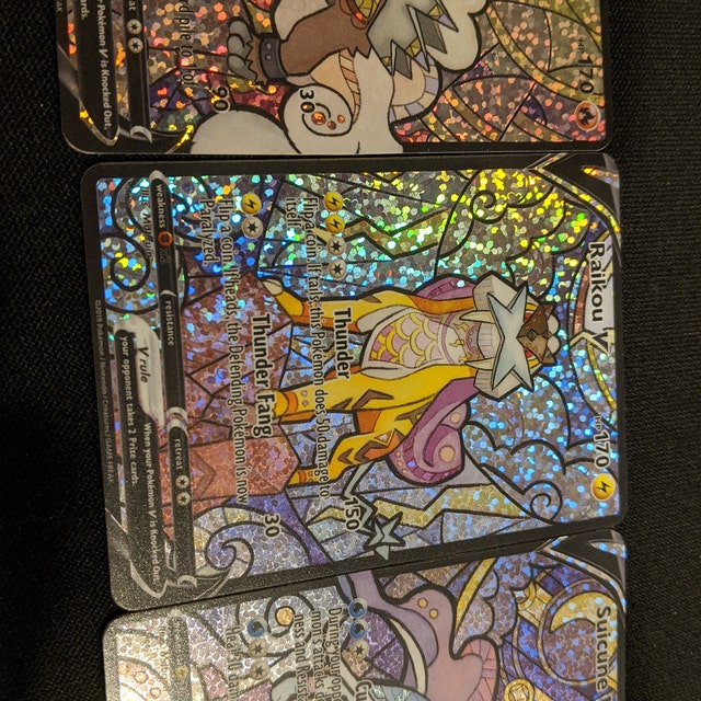 Entei Raikou Suicune Glas in Lood / Aangepaste Holografische 