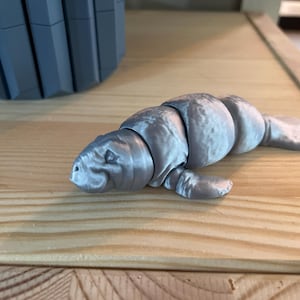 Manatee Digital .STL File for 3d Printing, Articulated Fidget Figure, Cute animal, with 3MF