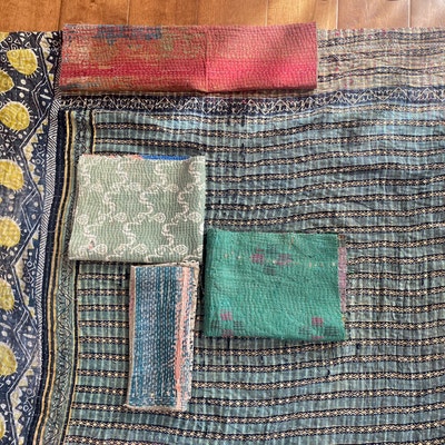 One Kilogram Antique Old Vintage Kantha Stitch Quilt Swatches,gudari ...
