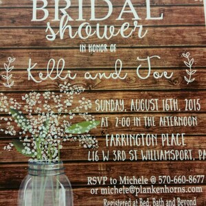 Rustic Bridal Shower Invitation Printable, Baby's Breath Bridal Shower ...