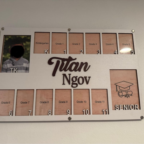 Grade School Picture Frame Custom, Pre K to Graduation School Picture ...